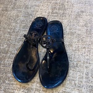 Black Tory Burch Jelly Thong Sandals